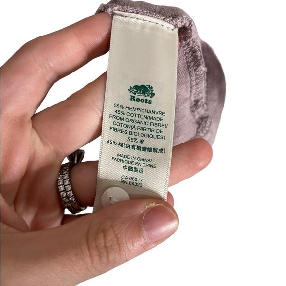 Roots Canada Light Purple Hemp Collection Henley Small - Picture 2 of 5